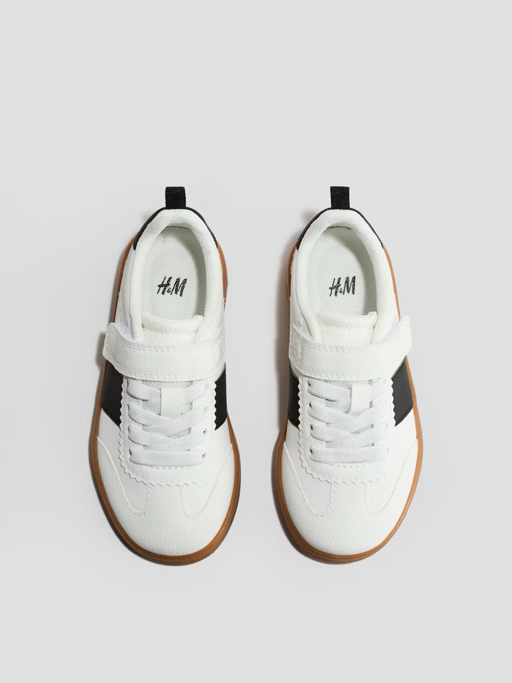 H&M White, Black & Brown Kids Velcro Sneakers